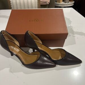 Coach Women's Deep Brown Leather Heels